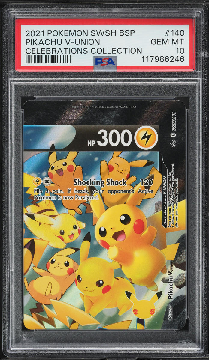 2021 Pokemon SWSH Black Star Promo Celebrations Pikachu V Union #140 PSA 10 GEM