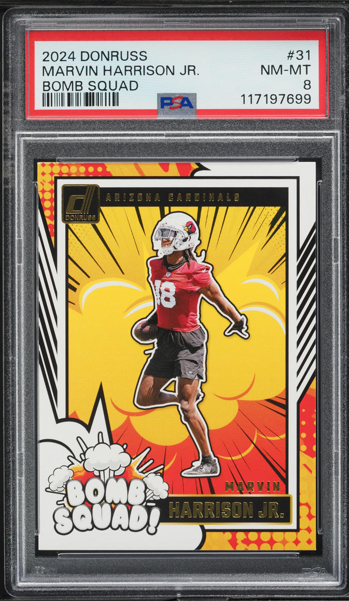 2024 Donruss Bomb Squad Marvin Harrison Jr. ROOKIE #31 PSA 8 NM-MT