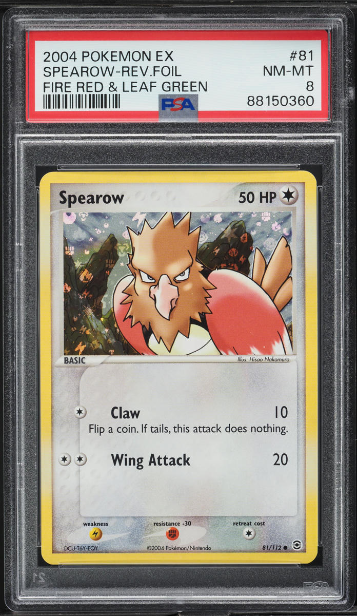2004 Pokemon EX Fire Red & Leaf Green Reverse Holo Spearow #81 PSA 8 NM-MT