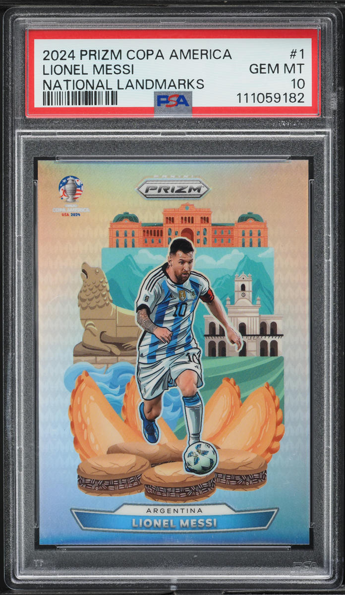 2024 Panini Prizm Conmebol Copa America National Landmarks Lionel Messi PSA 10