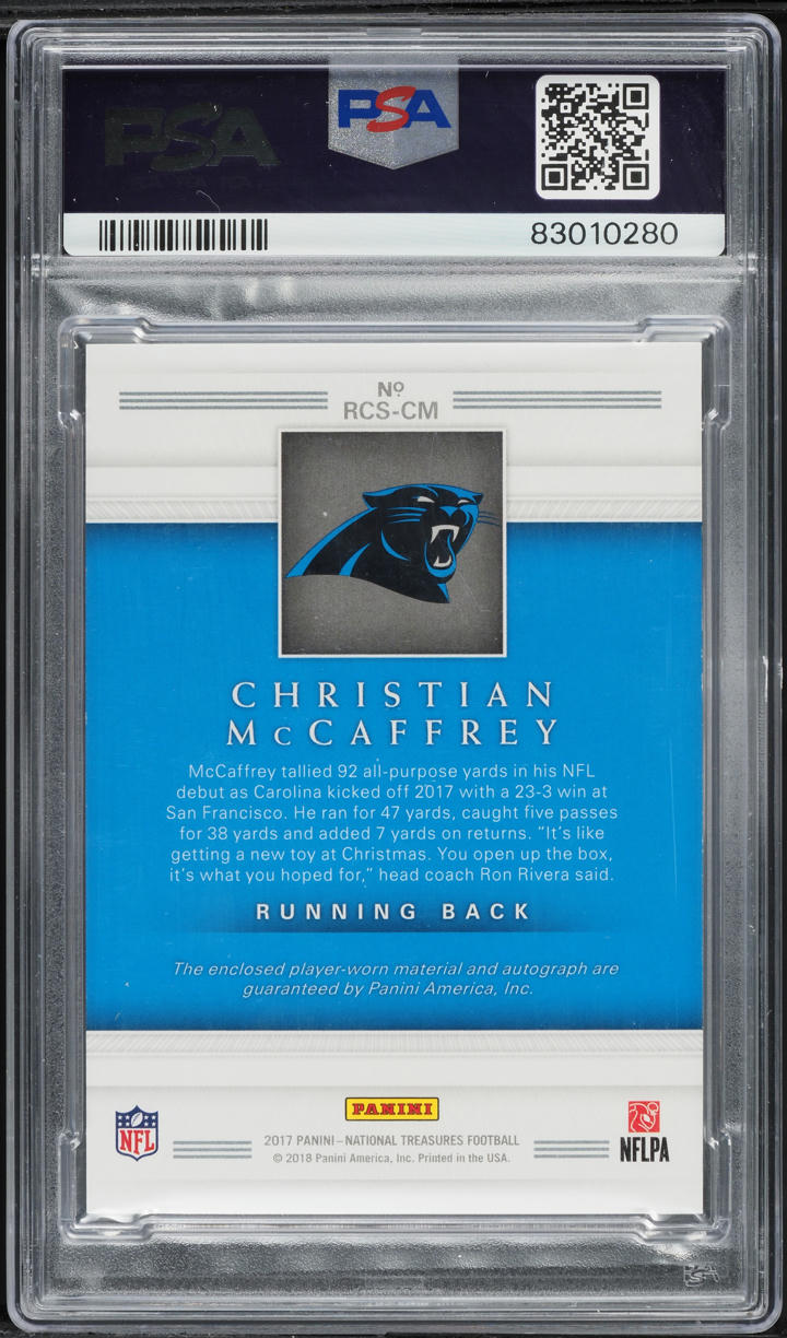 2017 National Treasures Colossal Christian McCaffrey RC TAG PATCH