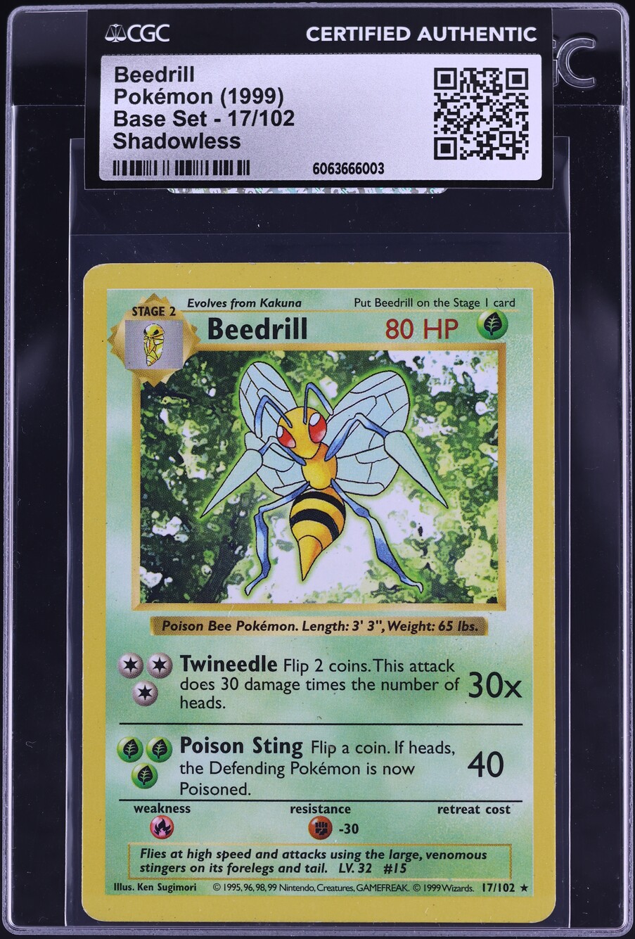 beedrill pokemon card value RARE Beedrill 17/102 Original Base Set Vintage Pokemon Card 1999 Wizards of the Coast Pokmon TCG