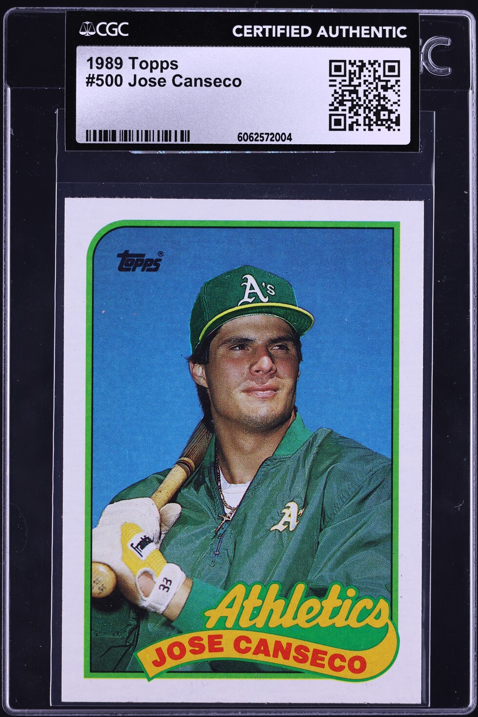 1989 Topps Jose Canseco #500 CGC AUTH