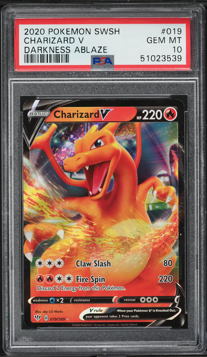 2020 Pokemon Sword & Shield Darkness Ablaze Charizard V #19 PSA 10
