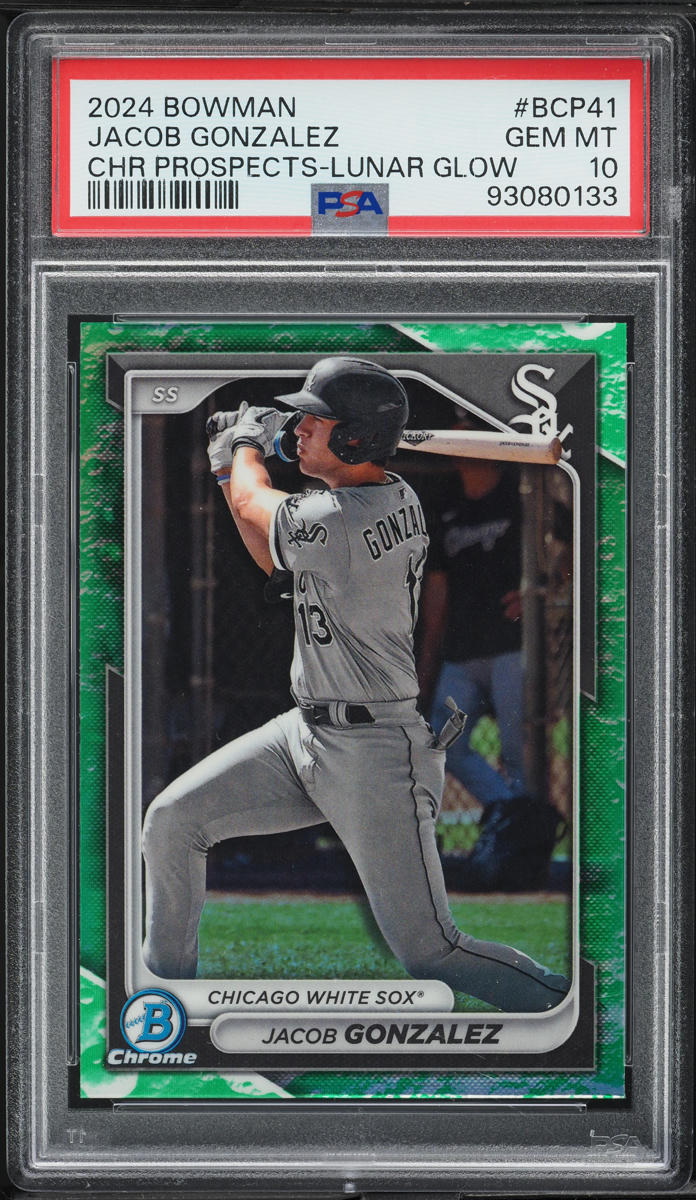 2024 Bowman Chrome Lunar Glow Refractor Jacob Gonzalez PROSPECT #BCP-41 PSA 10