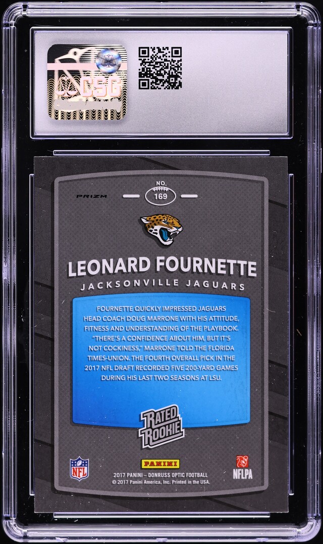 2017 Donruss Optic Holo Leonard Fournette ROOKIE #169 CSG 8.5 NM-MT+