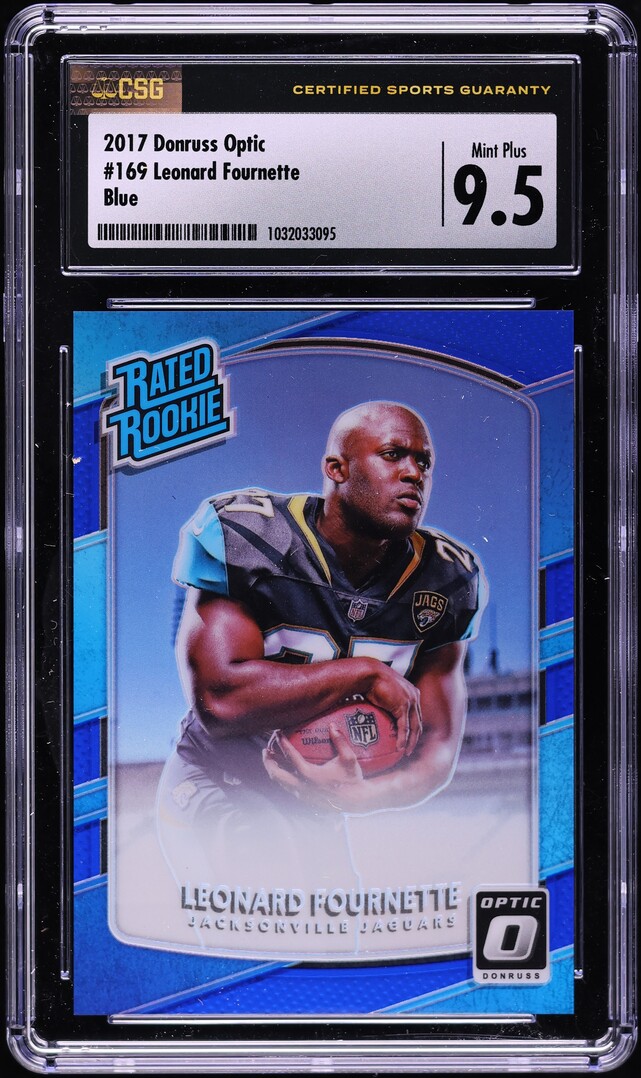 2017 Donruss Optic Blue Leonard Fournette ROOKIE /149 #169 CSG 9.5 MINT+
