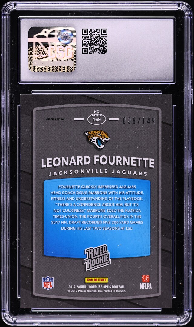 2017 Donruss Optic Blue Leonard Fournette ROOKIE /149 #169 CSG 9.5 MINT+