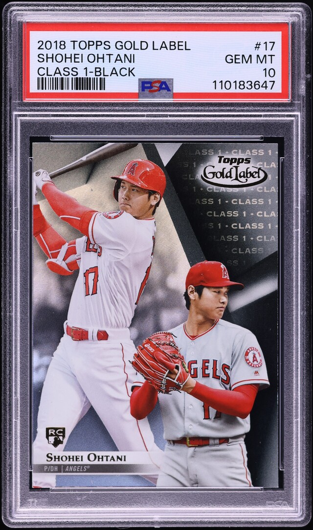 2018 Topps Gold Label Class 1 Black Shohei Ohtani ROOKIE #17 PSA 10 GEM MINT