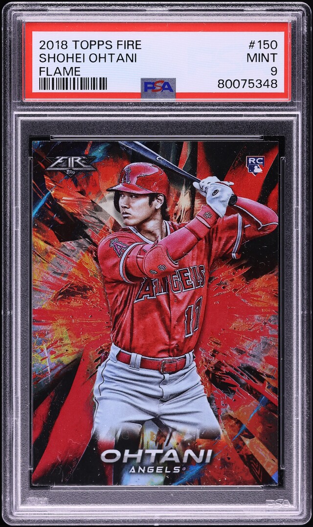 2018 Topps Fire Flame Shohei Ohtani ROOKIE #150 PSA 9 MINT