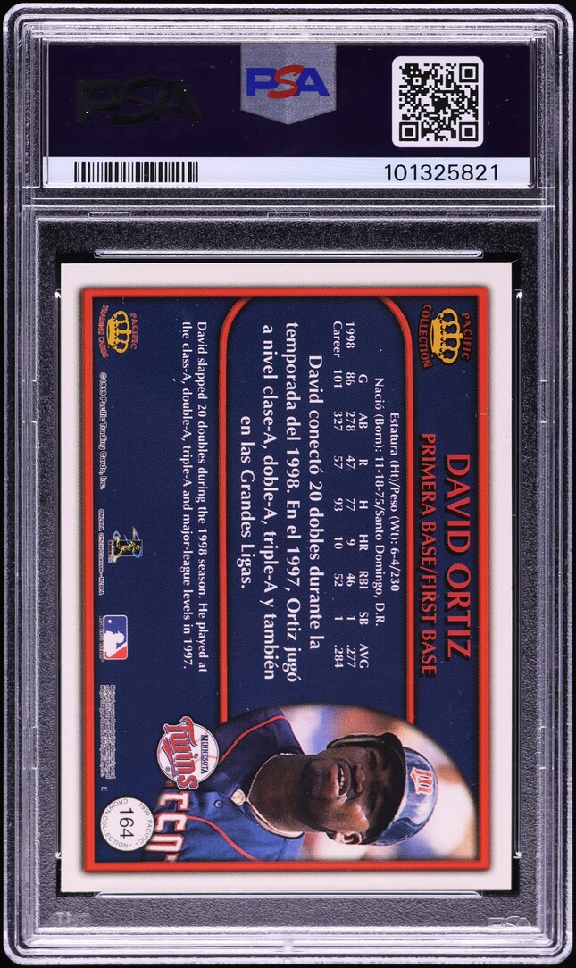1999 Pacific Crown Collection Platinum Blue David Oritz #164 PSA 9 MINT