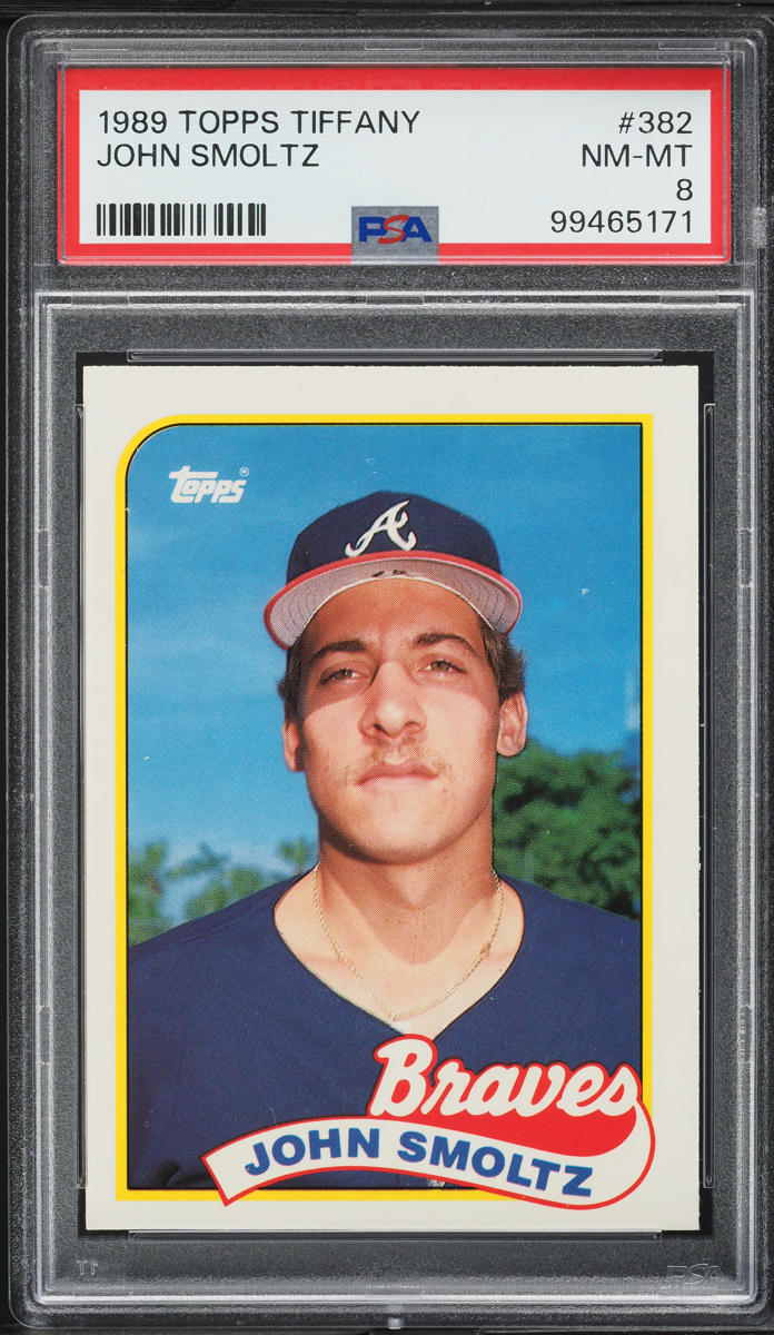 1989 Topps Tiffany John Smoltz ROOKIE #382 PSA 8 NM-MT