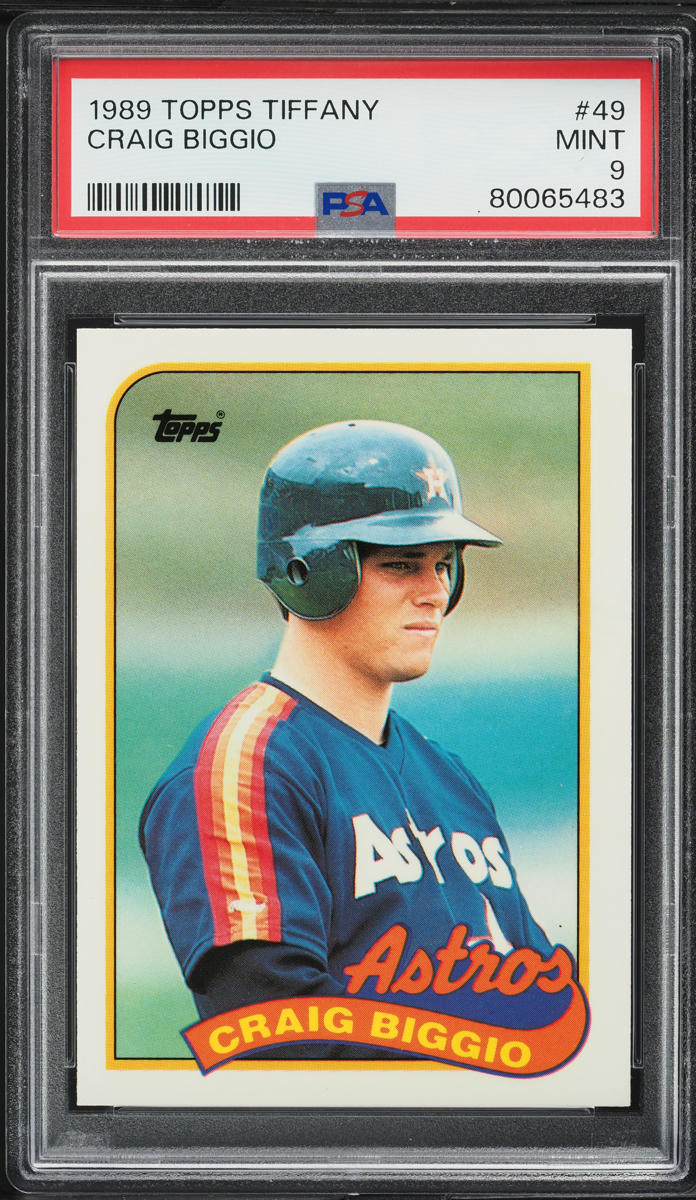 1989 Topps Tiffany Craig Biggio ROOKIE #49 PSA 9 MINT