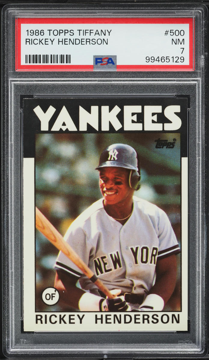 1986 Topps Tiffany Rickey Henderson #500 PSA 7 NRMT
