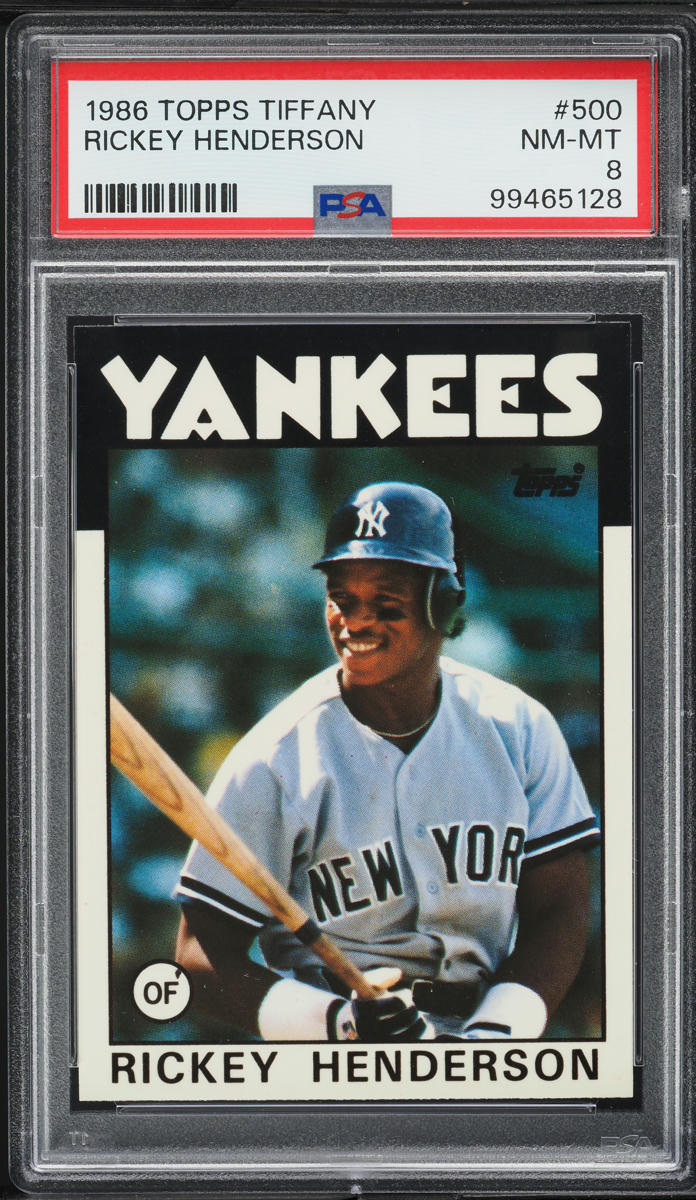 1986 Topps Tiffany Rickey Henderson #500 PSA 8 NM-MT