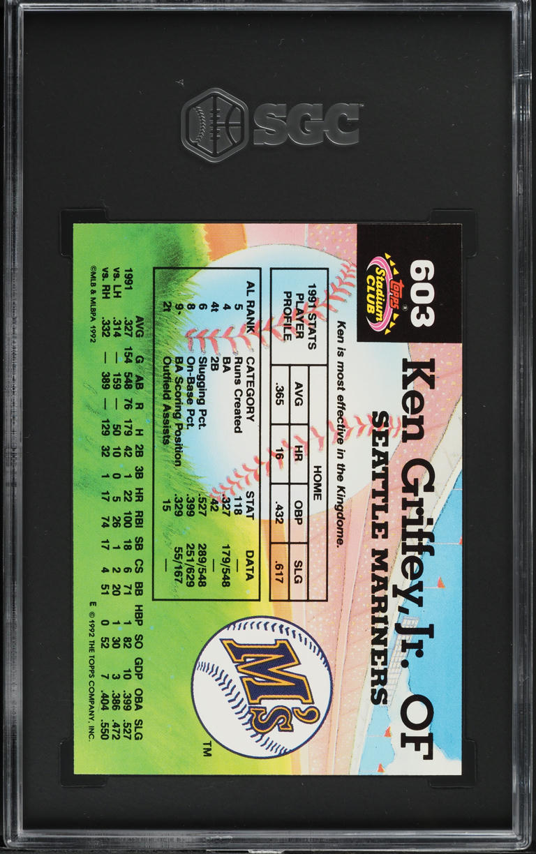 1992 Stadium Club Members Choice Ken Griffey Jr. #603 SGC 9.5 MINT+