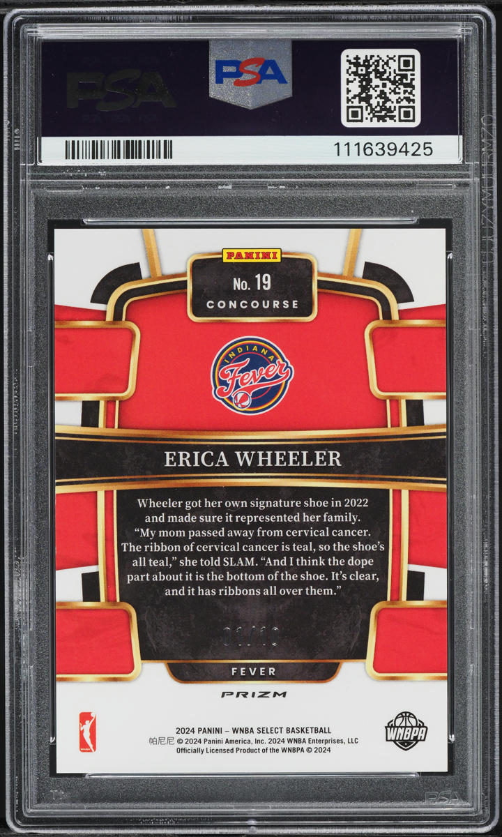 2024 Select WNBA Concourse Gold Prizm Erica Wheeler 1/10 #19 PSA 10 GEM MINT