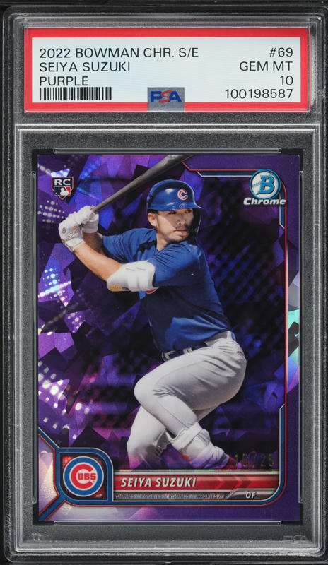 2022 Bowman Chrome Sapphire Edition Purple Seiya Suzuki RC /25 #69