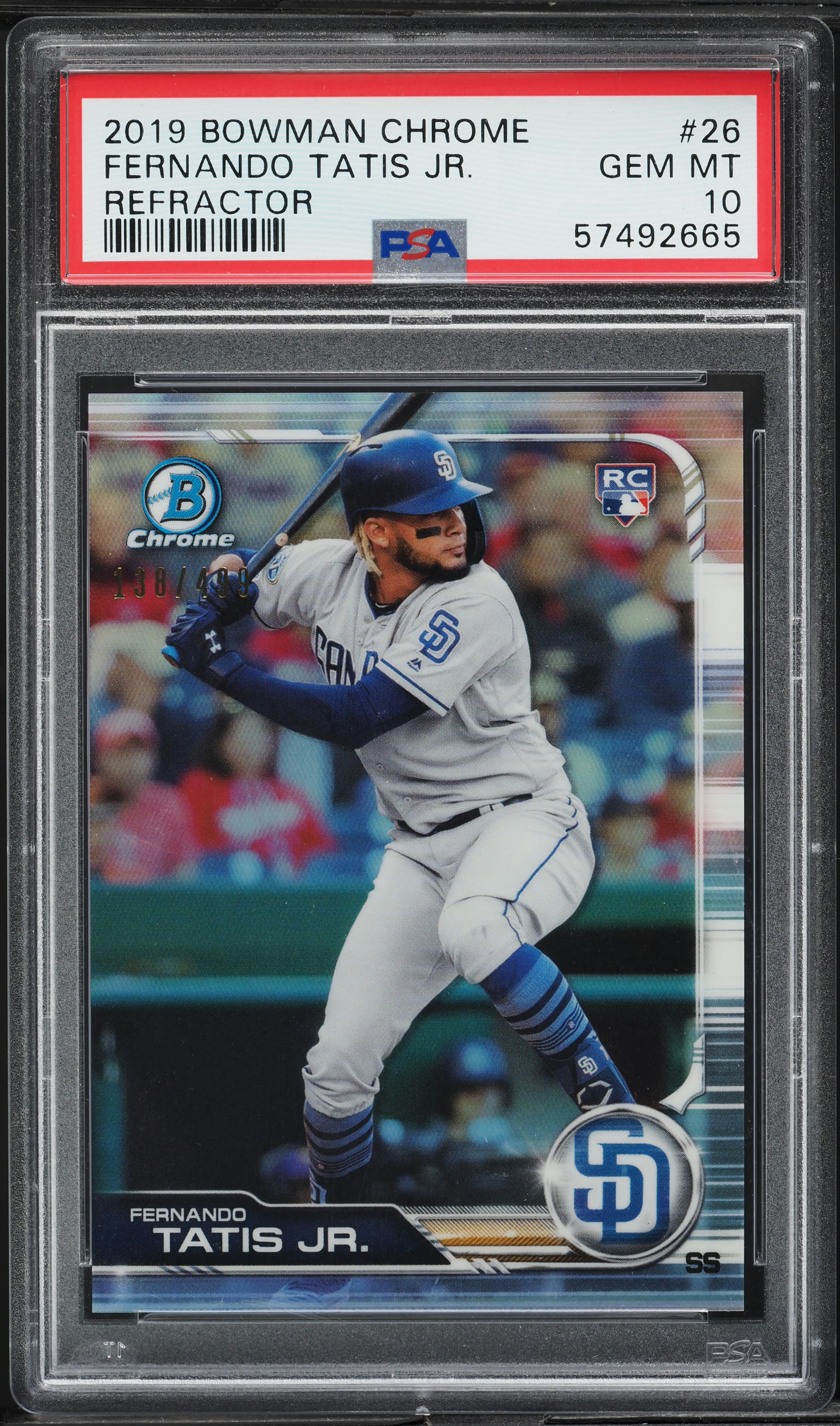 2019 Bowman Chrome Refractor Fernando Tatis Jr. ROOKIE /499 #26