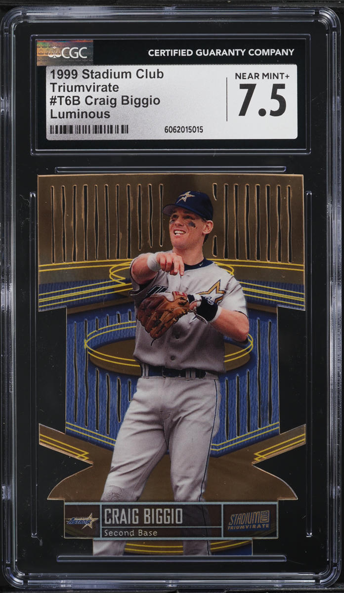 Craig Biggio #T6B 1999 Stadium Club Baseball Triumvirate Luminous