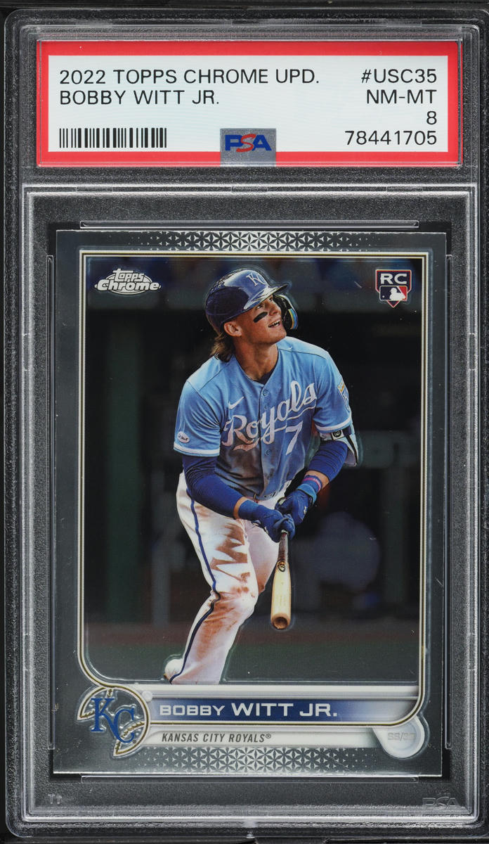 2022 Topps Chrome Update Bobby Witt Jr. ROOKIE #USC35 PSA 8 NM-MT