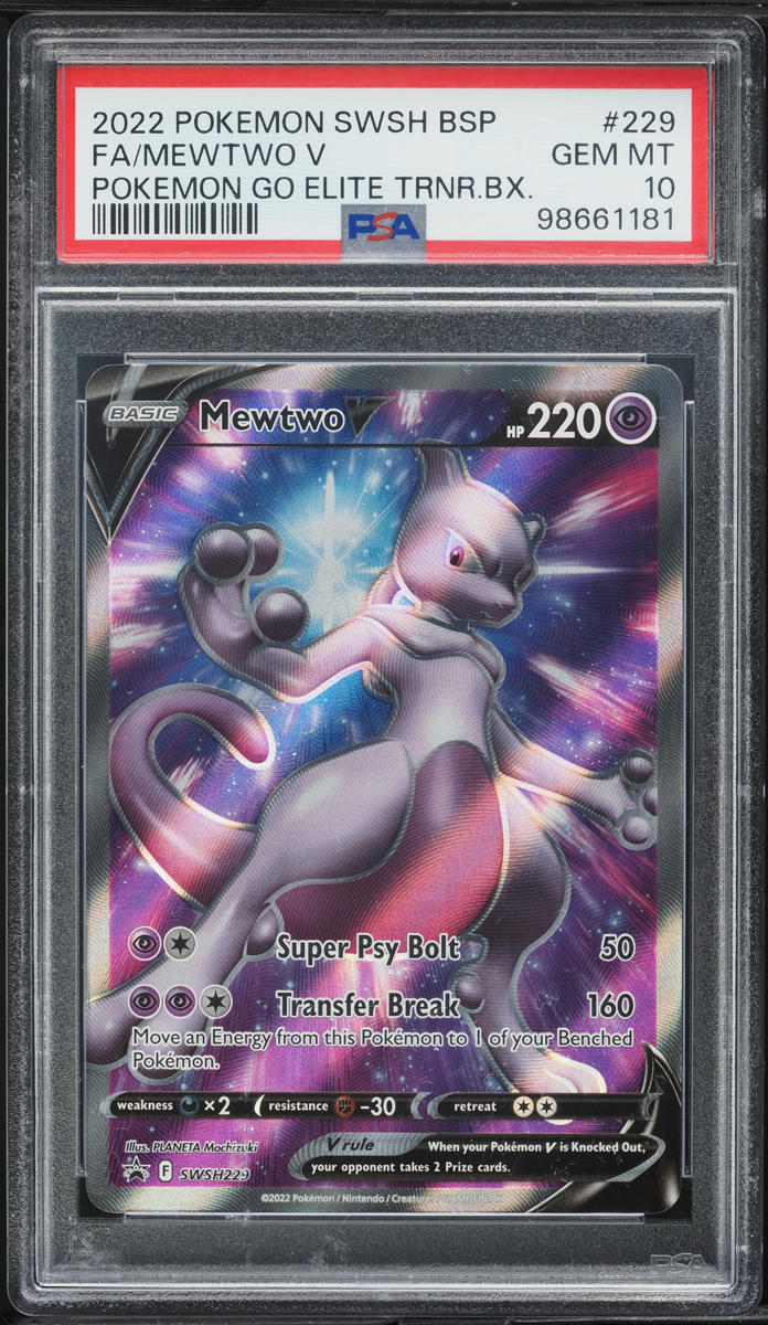 2022 Pokemon SWSH Black Star Promo Pokemon GO ETB Mewtwo V #229