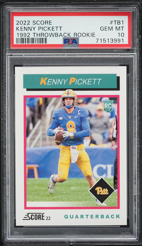 2022 Score '92 Throwback Kenny Pickett ROOKIE #TB1 PSA 10 GEM MINT