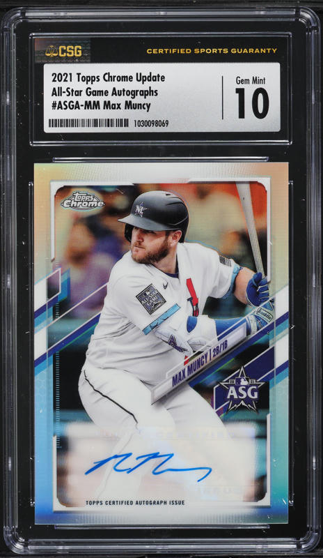 Max Muncy 2021 Topps Chrome Black 直筆サイン Topps puts Wrong Max