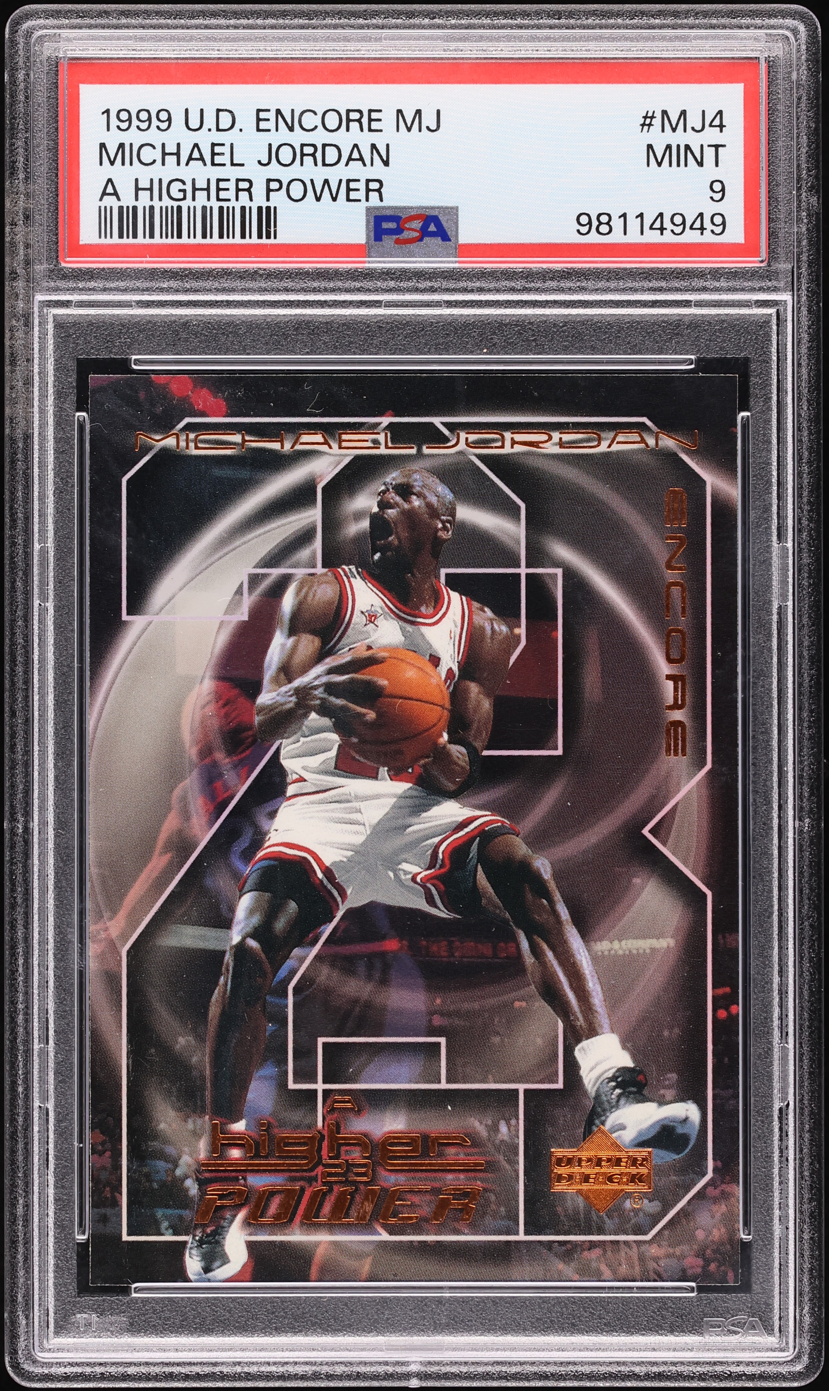 1999 Upper Deck Encore MJ A Higher Power Michael Jordan #MJ4 PSA 9