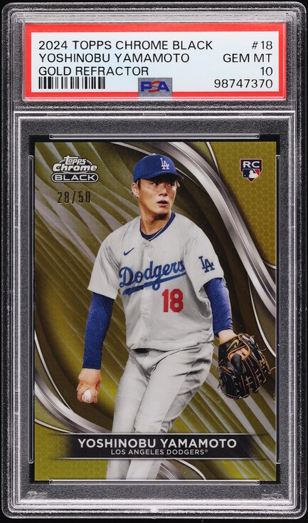 2024 Topps Chrome Black Gold Refractor Yoshinobu Yamamoto ROOKIE
