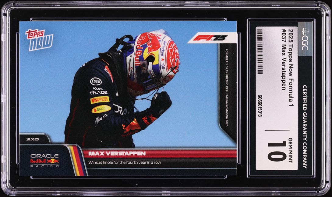 2025 Topps Now Formula 1 F1 Max Verstappen #37 CGC 10 GEM MINT