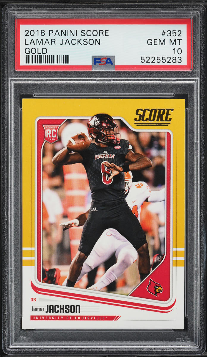 2018 Score Gold Lamar Jackson ROOKIE #352 PSA 10 GEM MINT