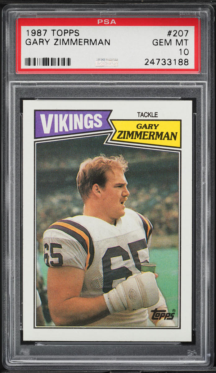 1987 Topps Football Gary Zimmerman ROOKIE #207 PSA 10 GEM MINT