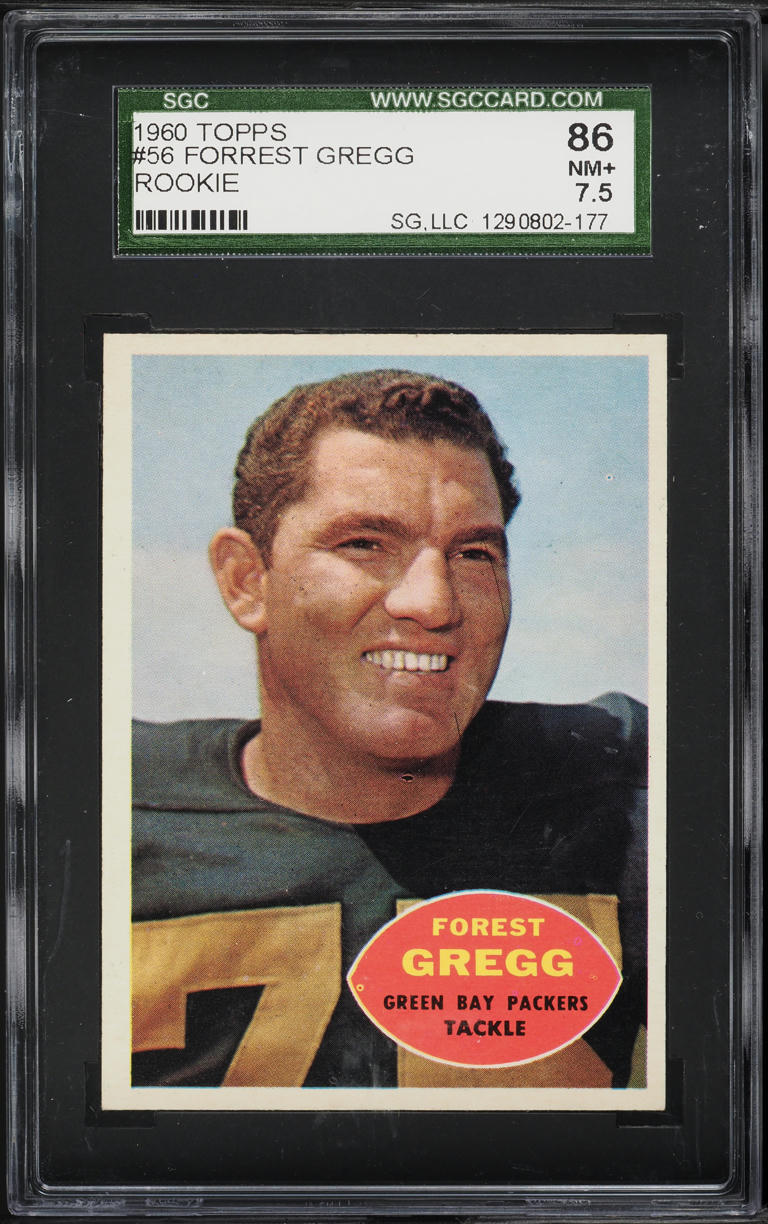1960 Topps Football Forrest Gregg ROOKIE #56 SGC 7.5 NRMT+