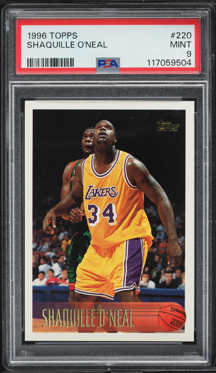 1996 Topps Basketball Shaquille O'Neal #220 PSA 9 MINT