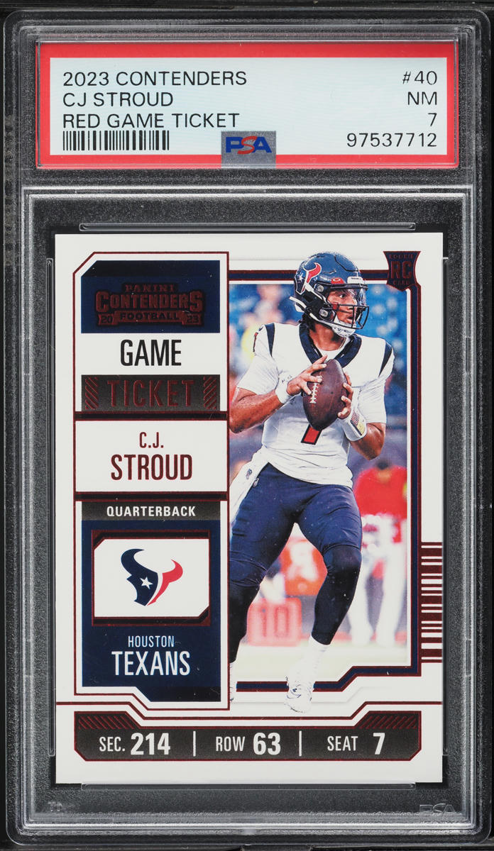 2023 Panini Contenders Red Game Ticket C.J. Stroud ROOKIE #40 PSA 7 NRMT