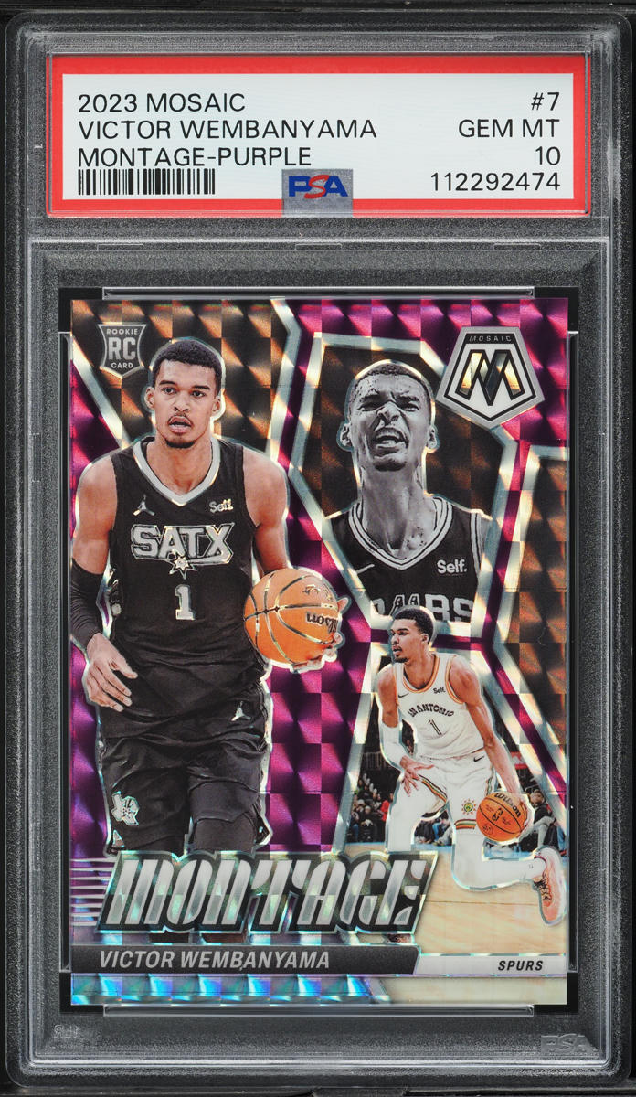 2023 Panini Mosaic Montage Purple Victor Wembanyama ROOKIE /99 #7 PSA 10 GEM