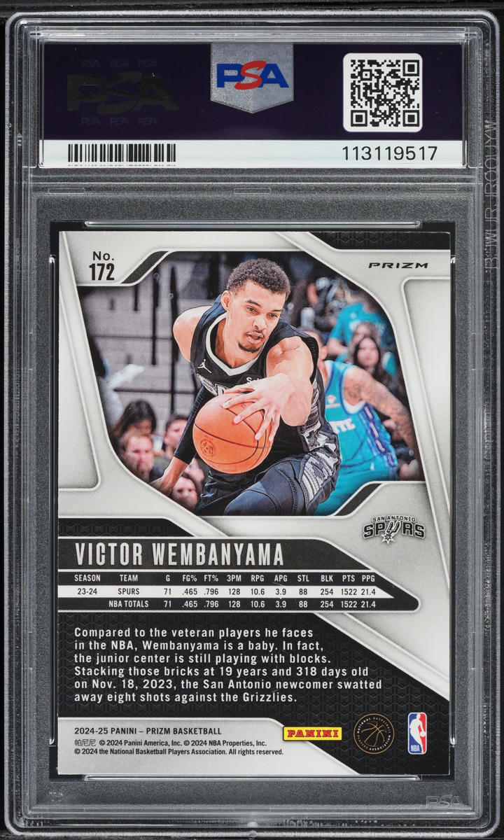 2024 Panini Prizm Snake Skin Victor Wembanyama #172 PSA 10 GEM MINT