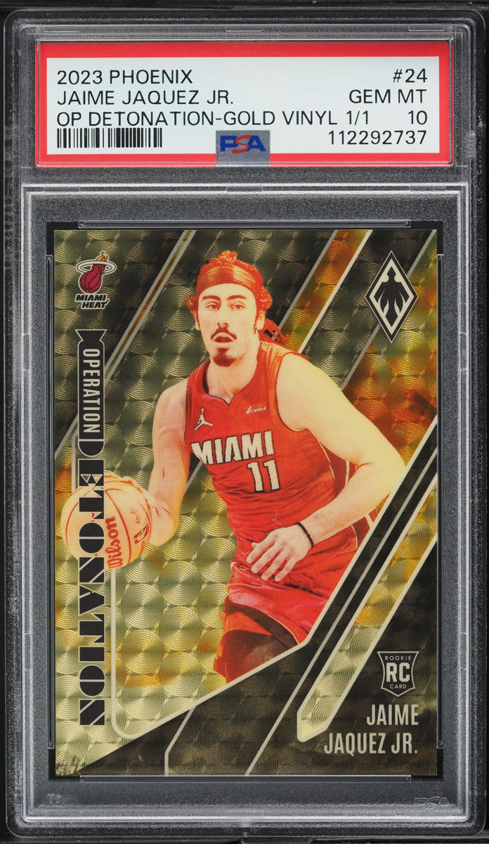 2023 Panini Phoenix Detonation Gold Vinyl Jaime Jaquez Jr. ROOKE 1/1 PSA 10
