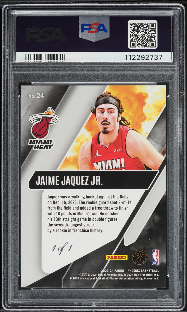 2023 Panini Phoenix Detonation Gold Vinyl Jaime Jaquez Jr. ROOKE 1/1 PSA 10