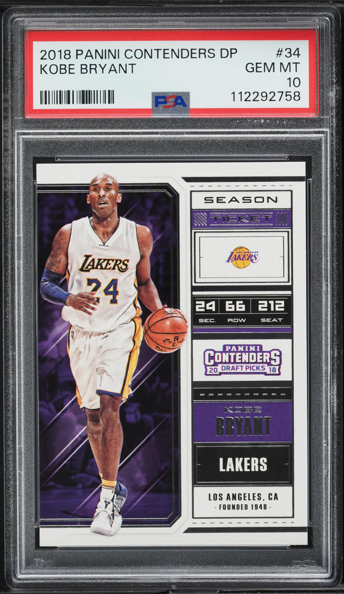 2018 Panini Contenders Draft Picks Kobe Bryant #34 PSA 10 GEM MINT