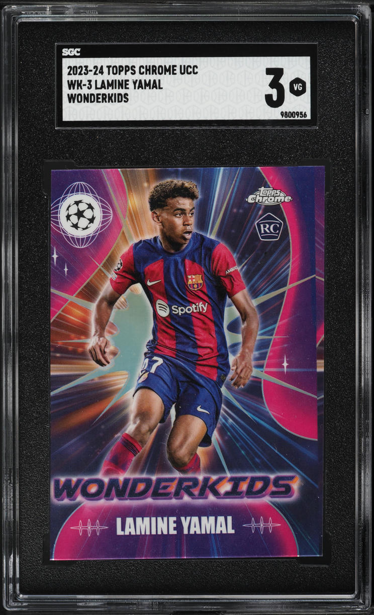 2023 Topps Chrome UEFA Club Competitions Wonderkids Lamine Yamal ROOKIE SGC 3