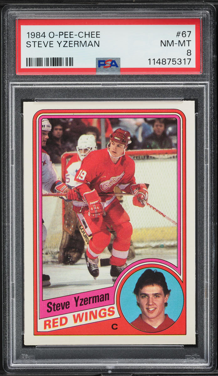 1984 O-Pee-Chee Hockey Steve Yzerman ROOKIE #67 PSA 8 NM-MT