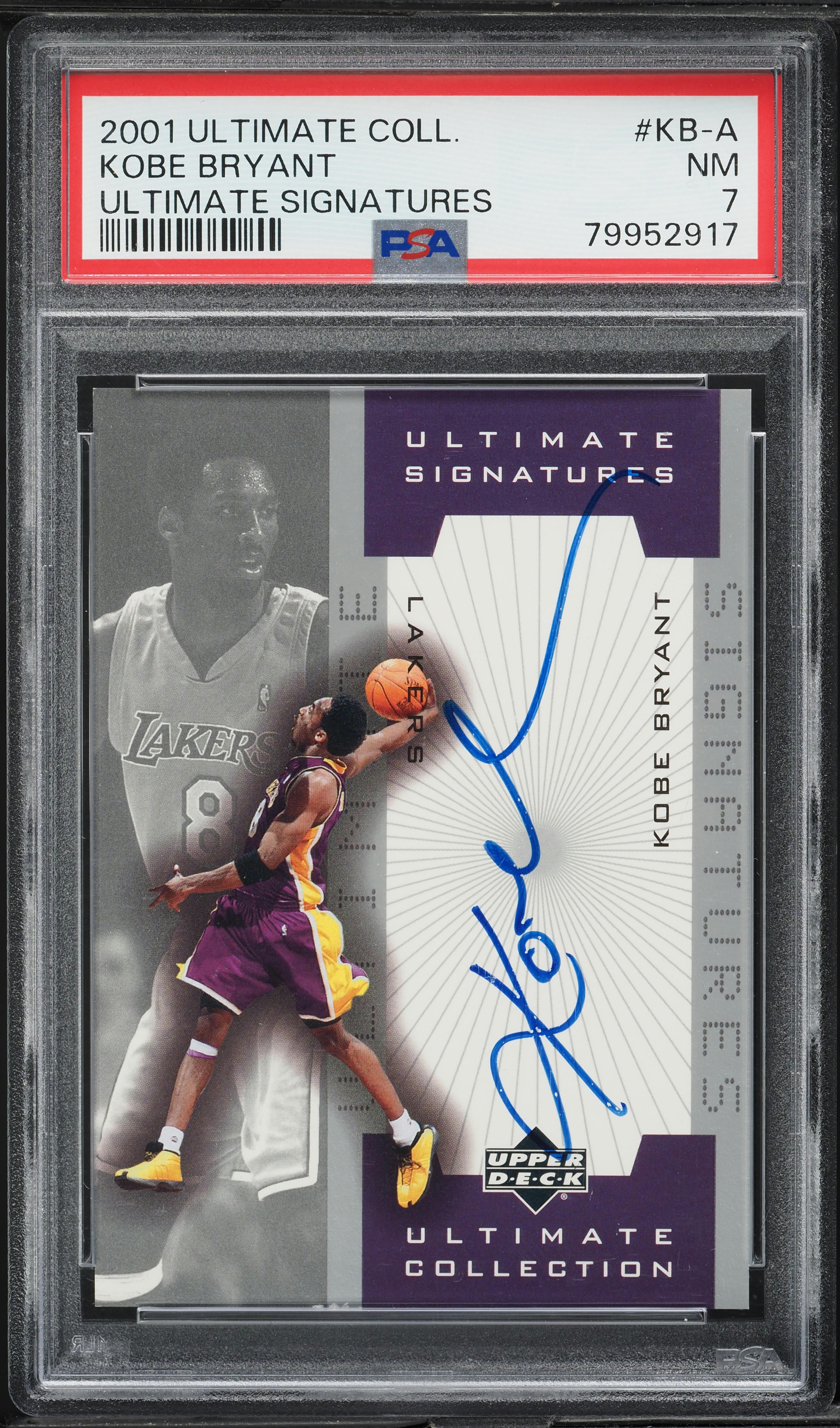 2001 Ultimate Collection Signatures Kobe Bryant AUTO #KB-A PSA 7