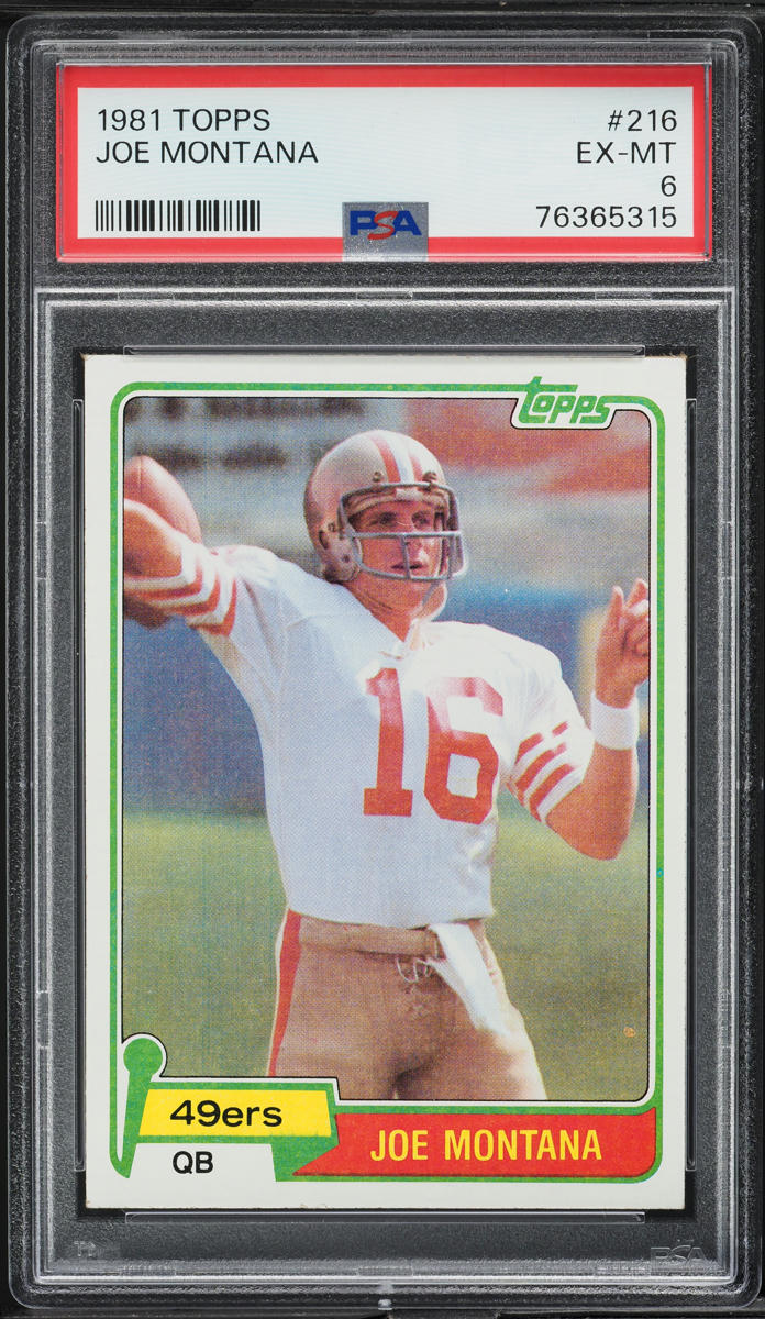 1981 Topps Football Joe Montana ROOKIE #216 PSA 6 EXMT
