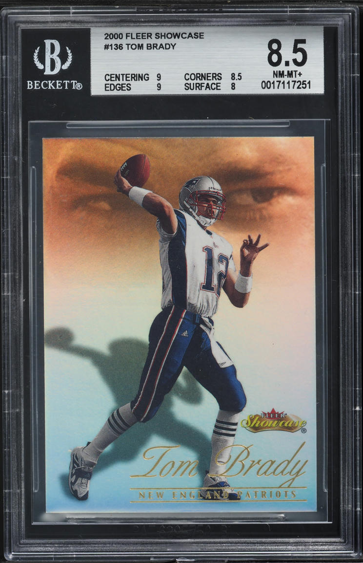 2000 Fleer Showcase Tom Brady ROOKIE /2000 #136 BGS 8.5 NM-MT+