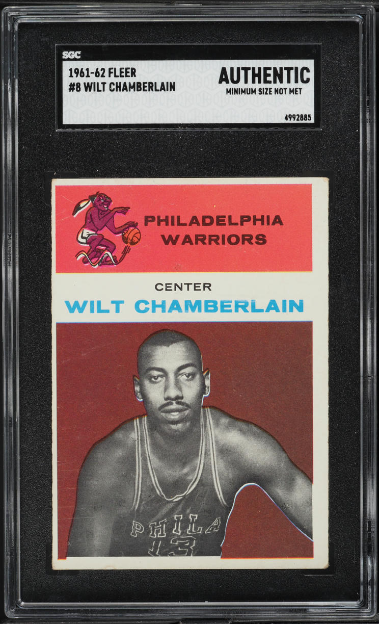 1961 Fleer Basketball Wilt Chamberlain ROOKIE #8 SGC AUTH