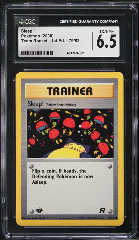 2000 Pokemon Team Rocket 1st Edition Sleep! #79 CGC 6.5 EXMT+