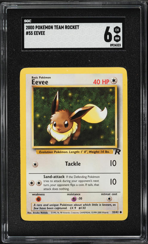 first edition eevee card 2000 Pokemon Team Rocket 1st Edition Eevee #55 CGC 6.5 EXMT+ on Fanatics  Collect