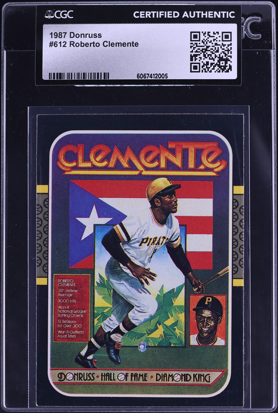 1987 Donruss Roberto Clemente #612 CGC AUTH
